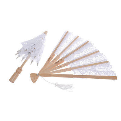 

Lace Decorative Folding Fan And Small Lace Umbrella Chinese Style Wedding Party Home Decorative Ornaments
