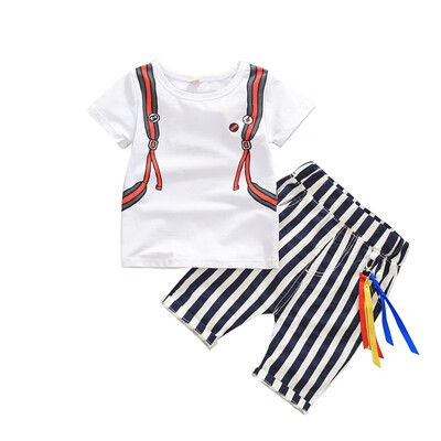 

T-shirt Baby Clothing Sets Cartoon Bag Print Boys T-Shirts TopsPants Suits Kids Dress Girl Jacksts Clothes Suits