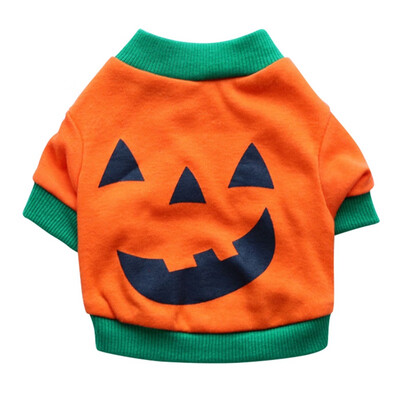 

Halloween Pet Dog Clothes Orange Pumpkin Sweatshirts Vest Dog Cat Clothes Costume Small Dog Soft Shirt Tops