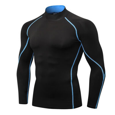 

Men Long Sleeve Speed Dry T-Shirts Fitness High Collar Sports Running Training High-elastic Tight-fitting Tops