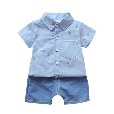 

Children Sets Summer Boy Casual Blouse Short Pant Set for Kids Boys 1-4Y Fashion Clothes Sets