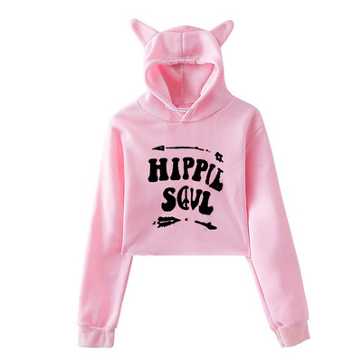 

Tailored Womens Winter Personality Cat Ears Lumbar Loose Fleece Hooded Sweatshirt