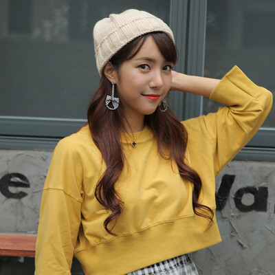 

Hat ladies fallwinter new wool hat Korean version of Joker warm melon hat students street lovers ear protection cold hat