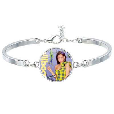 

KPOP BLACKPINK Same paragraph Retro Punk Style Woven Bracelet Creative Simple Metal Button Bracelet