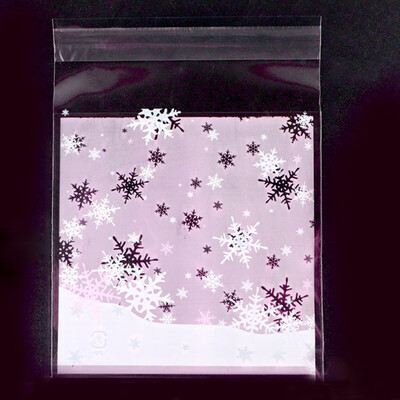 

100Pcs Christmas Bag Santa Claus Cellophane Gift Cookie Candy Self Adhesive Candy Gifts Bag 7X73Cm