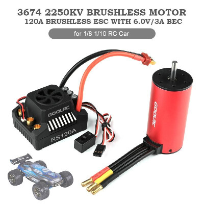 

GoolRC 3674 2250KV Brushless Motor&120A Brushless Splash-Proof Electronic Speed Controller ESC with 60V3A BEC for 18 110 R