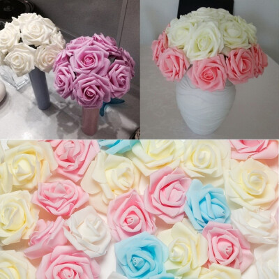 

50-100PCS Foam Fake Roses Artificial Flower Wedding Bride Bouquet Party Decor