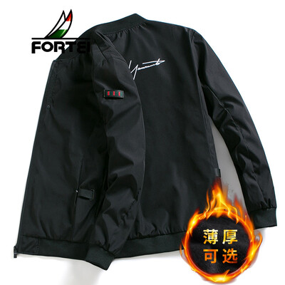 

Fu Yi FORTEI jacket mens jacket 2018 autumn&winter new mens fashion casual Slim warm baseball collar clothes mens trend jacket 8831 black XL