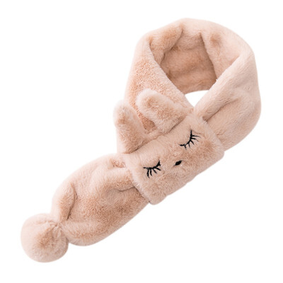 

Cute Pompom Winter Baby Scarf Bibs Rabbit Fur Neck Collar Kids Girls Solid Thick Warm Scarves