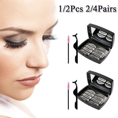 

12 Pcs 24Pairs Reusable Magnetic Eyelashes Magnetic Artificial False Eyelashes Magnetic Eyelashes