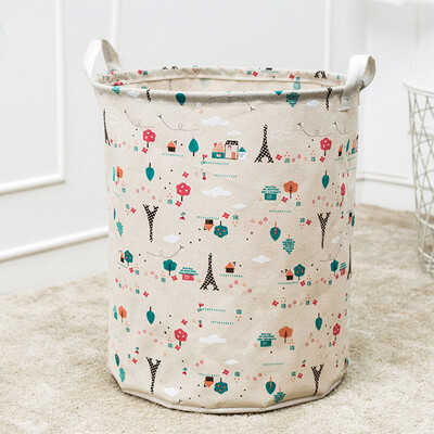 

Siaonvr Waterproof Canvas Laundry Clothes Basket Storage Basket Folding Storage Box A