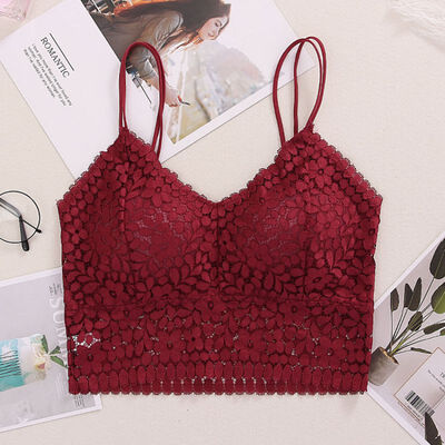 

Intimates Women Sexy Lady Lace Sling Boob Bandeau Tube Tops Lingerie Breast Wrap Crop Tops Bottoming Camisole With Padded
