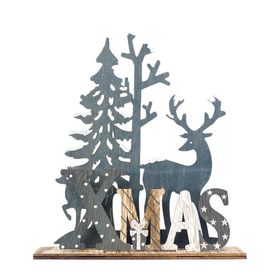 

Toponeto Xmas Wooden Santa Claus Elk Snowman Festival Ornament Home Decor Christmas Gifts