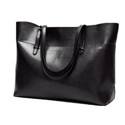 

Casual Women Faux Leather Solid Color Large Capacity Shoulder Bag Handbag Pouch
