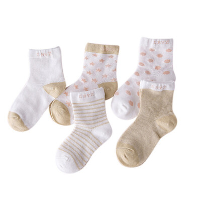 

5 Pair10PCSlot Baby Socks Neonatal Summer Mesh Cotton Polka dots plain stripes Kids Girls Boys Children Socks For 0-6 Year