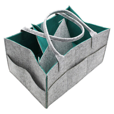

Portable Baby Diaper Caddy Organizer Large tote Nursery Storage Bin Gray Felt Basket Infant Cute Gift for Kids outdoor bag