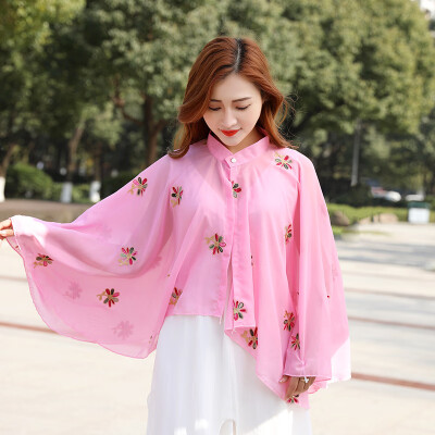 

Sun protection shirt girl 2019 summer new beach beach sun beach sun beach shawl bike print cape coat wholesale