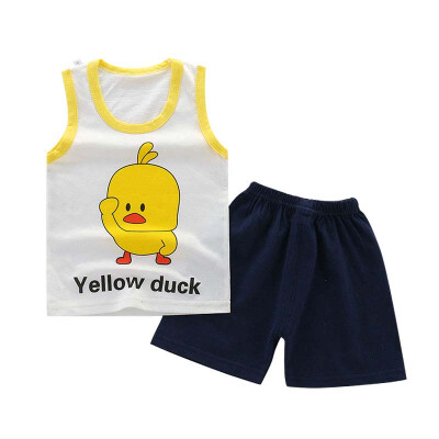 

Boys Girls Sleeveless Clothing Children Summer Clothes Cartoon Clothing Set T-shitPants Cotton Casual Outfits Sets