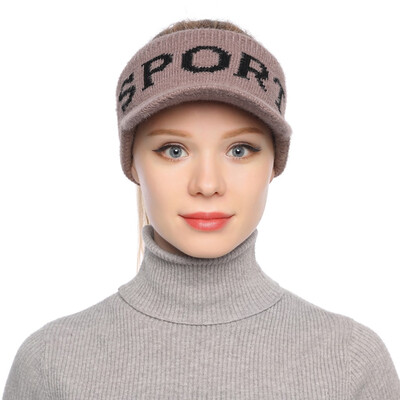 

Tailored Fashion Women Curling Baseball Hat Winter Warm Crown-less knitted Peaked Cap