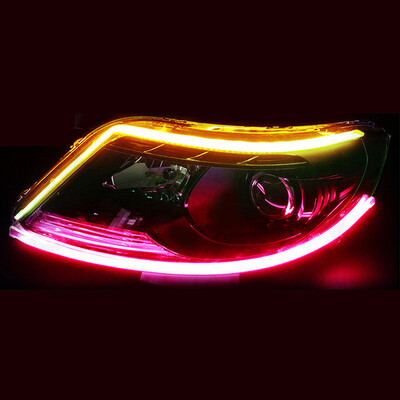 

2pcsset Car Headlights Silicone 12V DC Daytime Running Tail Driving Guide Lamp