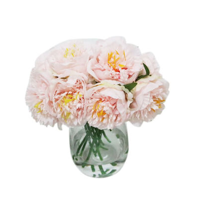 

Artificial Peony Bouquet Large Flowers Romantic 5 Flower for Home Shop Decor Fake Flower Bouquet Simulation Peony for Lady Gift