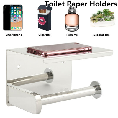 

Stainless Steel Wall Mount Bathroom Toilet Paper Rolls Holder Tissue Shelf Shelf-mounted Toilet Paper Holder