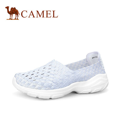 

Camel CAMEL ladies light casual elastic band round head woven shoes A91304655 white 36
