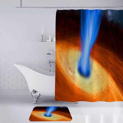 

Toponeto New Waterproof Shower Curtain with 12 Hooks 3D Printed Bathroom Polyester