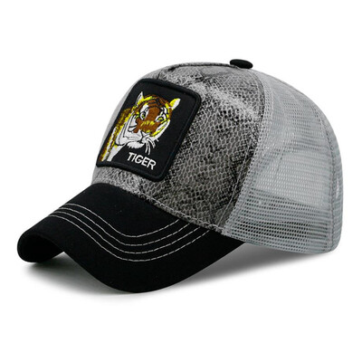

Unisex Women Men Animal Embroidery Patches Mesh Baseball Cap Summer Fashion Sports Outdoor Snapback Hat