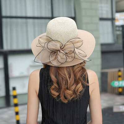 

New summer female Eugen yarn basin cap outdoor UV protection sun cap large edge sunscreen fishermans hat