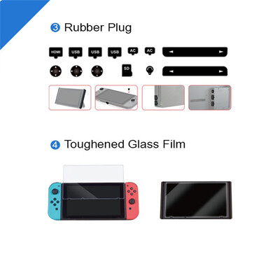 

〖Follure〗4 in 1 Protective Kit for Nintendo Switch Hard Travel Games Case Protective Kit