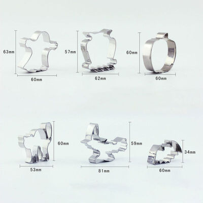 

Stainless Steel Biscuit Decoration Mold Set Creative Halloween Six-piece Diy Baking Tools Kitchen Bakery Dinning Mold Pastry