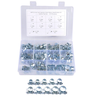 

84PCSSet Carbon Steel Mini Hose Clip Fuel Line Pipe Tube Fastener Hardware Air Hose Water Pipe Kit