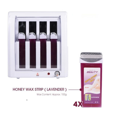 

Wax Warmer Hair Removal Machine Set Depilatory Heater 4 Roller Wax Rapid Waxing Melts For Face Body Legs Bikini Area