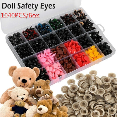 

1040752150 PCS ColorfulBlack Plastic Safety Eyes&Noses with Washers Assorted Sizes