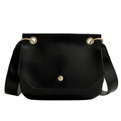 

Women bag Pu Leather Silk Scarf Solid Color Versatile Messenger Simple Retro Oval Shoulder Bag