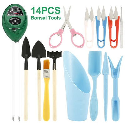 

14Pcs Mini Garden Transplanting Tools Set Soil Tester Gardening Hand Tools for Succulent Plant Care Gardenhouse Plant Care