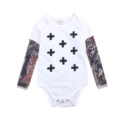 

Baby Boy Rompers Mesh Tattoo Long Sleeve Jumpsuits Infant Clothes Baby Clothes Newborn Baby Boy