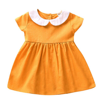 

Summer Casual Baby Girls Flare Sleeve Cute Dress Kids Toddler Princess Pageant Dress