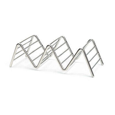 

2 Pack - Stylish Stainless Steel Taco Holder Stand Taco Truck Tray Style Rack Holds Up to 3 Tacos Each