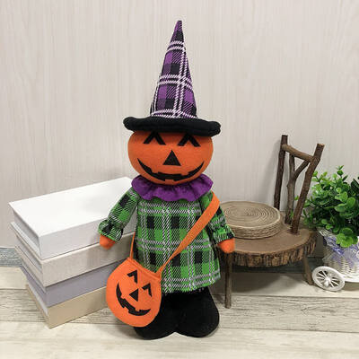 

Halloween Desktop Standing Decor Extensible Cat Witch Ghost Pumpkin Dolls Halloween Home Bar Party Decoration for Kids Gifts
