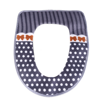 

Plush Toilet Seat Covers Bathroom Soft Warm Washable Toilet Seat Cover Cushion 2PCS The Colors Will be Sent at Random