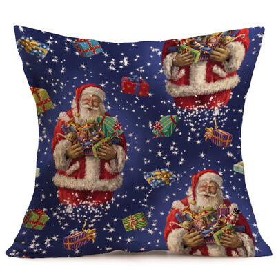 

Tailored Merry Christmas Linen Santa Pillow Cases Sofa Cushion Cover Home Decoration