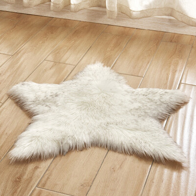 

Gobestart Pentagram floor mat Non Slip Rug Mats Hairy Soft Fluffy Faux Fur Carpet Mat Home