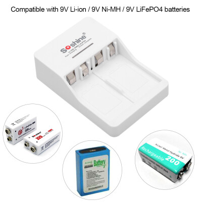 

Soshine V1 Universal Battery Charger Intelligent Charging Box LED Indicator for 9V Li-ion Ni-MH LiFePO4 Battery