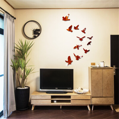 

Gobestart Acrylic Flying Bird Wall Stickers Living Room Bedroom Creative Mirror