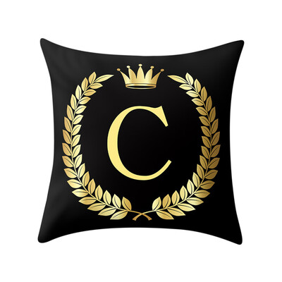 

Siaonvr Pillow Cover Black&Gold Letter Pillowcase Sofa Cushion Cover Home Decor