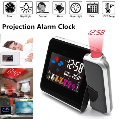 

Blackwhite Home Multifunction Digital Projection Alarm Clock Voice Talking Alarm Cloc Time Wall Ceiling Projection Function