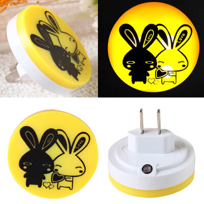 

〖Follure〗US Plug Fashion Rabbit LED Night Light Sensor Baby Bed Room Lamp Decor
