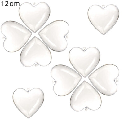 

510Pcs DIY Clear Plastic Heart Shape Ball Fillable Baubles Christmas Tree Decor